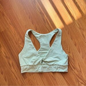 light green sports bra twist top